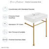 Claire 24" Ceramic Console Sink White Basin Gold Legs, Brushed Gold