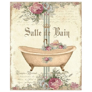 Salle de Bain Green Bath Tub Bathroom Canvas Print