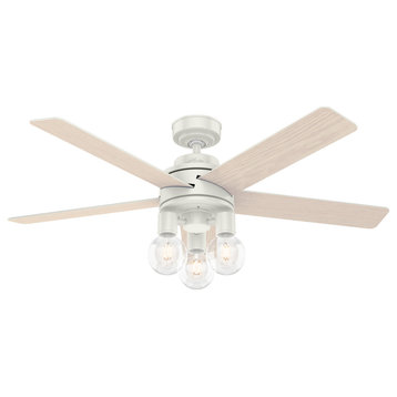 Hunter 52" Hardwick Fresh White Ceiling Fan With LED Light Kit and Remote