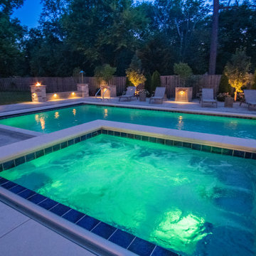 Prospect Heights Outdoor Living Project with Swimming Pool and Hot Tub