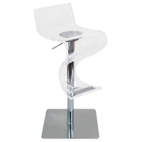 Lumisource Viva Bent Wood Barstool, Clear