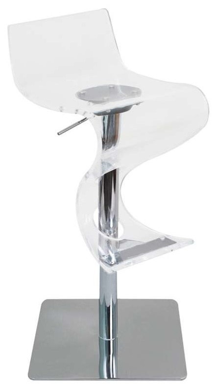 Lumisource Viva Bent Wood Barstool, Clear
