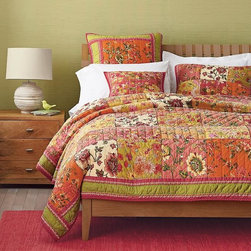 Dada Bedding Bed of Roses Reversible Bohemian Real Patchwork Cotton Quilted Cove - Quilts And Quilt Sets