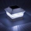 Solar Powered White Square LED Post Mount Light, 4" x 4" (Set of 2)