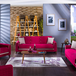 Fabio Plato Fuschia Living Room Sofa Set - $1217.16 - Living Room Furniture Sets