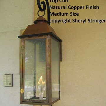 Style 3 Transitional Gas Lanterns on Steel Wall Brackets