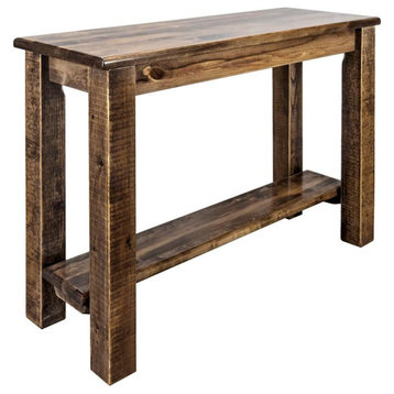 Montana Woodworks Homestead Wood Console Table with Shelf in Brown