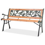 vidaXL - vidaXL Garden Bench 48" Wood - vidaXL Garden Bench 48” WoodvidaXL Garden Bench 48” Wood - 40261, This decorative wooden garden bench with its nostalgic design, features a high-quality wood and wrought iron frame. With a decorative PVC backrest, it is a real eye-catcher and the perfect choice for your garden or patio. It also makes a perfect addition to the front of your home.
