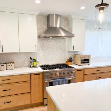 Two-Tone Simplicity: White Slim Shaker & Oak Fusion | Mission Viejo