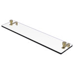 Allied Brass - Foxtrot 22" Glass Vanity Shelf with Beveled Edges, Unlacquered Brass - Add space and organization to your bathroom with this simple, contemporary style glass shelf. Featuring tempered, beveled-edged glass and solid brass hardware this shelf is crafted for durability, strength and style. One of the many coordinating accessories in the Allied Brass Foxtrot Collection, this subtle glass shelf is the perfect complement to your bathroom decor.