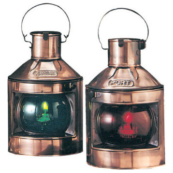 9" Copper Plated Port and Starboard Oil Lanterns
