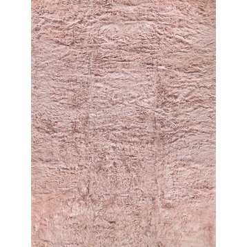 Sheepskin Shag Wool Blush Area Rug, 11'6"x14'6"