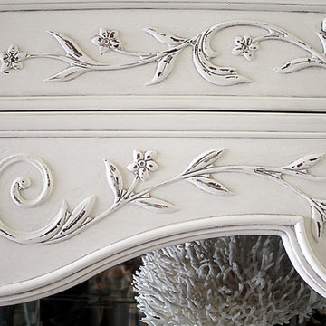 Vintage Painted French Style Display Armoire