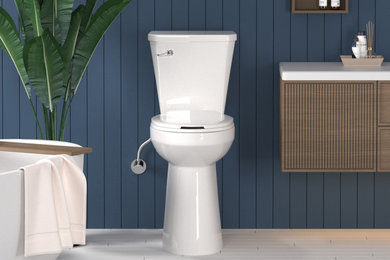 Toilet room - traditional toilet room idea with a two-piece toilet