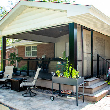 Covered Composite Deck with Custom Screen Room System