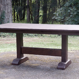 Rustic Trestle Table - Patio Furniture And Outdoor Furniture