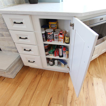 White and Gray Kitchen with Massive Storage Solutions
