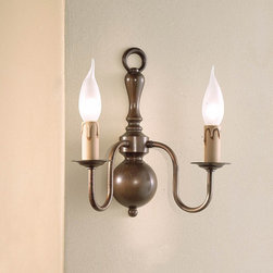 Old 451 Two Arm Wall Fixture with Candles - Wall Sconces