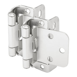 Cosmas - Partial Wrap Cabinet Hinges 1/2" Overlay, Set of 2, Satin Nickel - Hinges