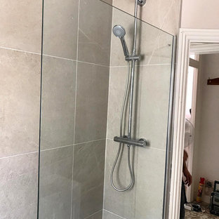 Design ideas for a small modern shower room in Dorset.