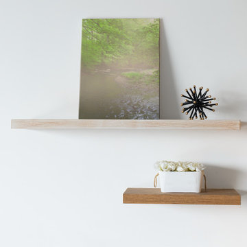 Early Morning Fog on the River Landscape Photo Rustic Wall Art Print
