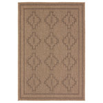 Jaipur Living - Vibe by Jaipur Living Adrar Indoor/Outdoor Tribal Brown/Black Area Rug 4'X6' - Grounding and impressively versatile, the Nambe collection features a durable, weather-resistant quality that mimics flatwoven natural looks. Emanating the classic colors of grass fibers, this assortment of indoor-outdoor rugs boasts a warm neutral palette. The Adrar rug features a tribal, medallion design and matching border in various brown and black tones.