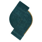 Jaipur Living - Jaipur Living Zephyr Handmade Abstract Teal/ Gold Area Rug, 9'x12'5" Irr - The sleek and angular Iconic collection infuses interiors with bold colorways and modern style. A playful geometric motif and deep teal and gold colorway come together to form the irregularly shaped Zephyr rug. Hand tufted of viscose and New Zealand wool, this fresh accent boasts cut and looped pile for added texture and dimension.