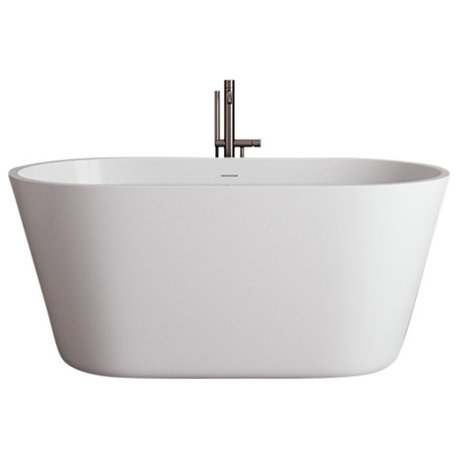 54" Streamline NDR-302-14-BNK Freestanding Tub, Tray, Drain in Brushed Nickel