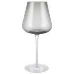 blomus - Belo Red Wine Glasses, 20oz, Set of 2, Smoke - blomus BELO Red Wine Glasses - 20 Ounce - Set of 2 are hand blown by experienced artisans which makes every item an exquisite piece of uniquely crafted pleasure. Smoky grey colored glass body is held high by a clear stem. Designed by Frederike Martens. 20.3 fluid ounces / 600ml. 9.6 in / 24.5 cm height x 4.3 in / 11 cm diameter. Body is colored, stem and base are clear. Rim is cut and polished. This item ships as a set of 2 red wine glasses. Mouth blown glass may create subtle variances such as flow lines, small bubbles, and minimally different material thicknesses which let the color elegantly vary from piece to piece and add to the beauty and uniqueness of each hand-crafted piece. Complete your BELO sets with white wine glasses, red wine glasses, champagne flutes, champagne saucers, tumblers, water carafe and wine decanter.�Dishwasher safe.