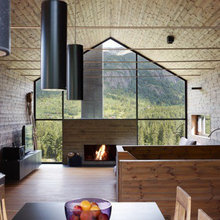 a-frame with one wall replaced with glass
