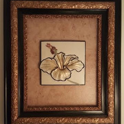 Art - Flower Plaque with a faux mat in an Open Frame - Products