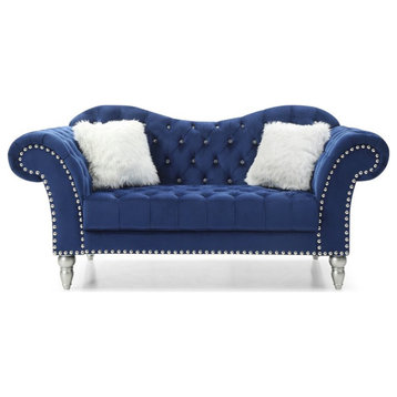 Glory Furniture Wilshire G0953A-L Loveseat   BLUEVelvet