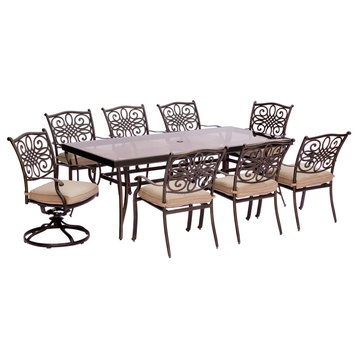 Traditions 9-Piece Dining Set With XL Table, Tan