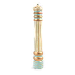 Parchment Check Pepper Mill - 16" | MacKenzie-Childs - Serving Utensils