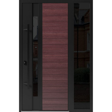 Exterior Prehung Steel Door Ronex 02 Red Oak Side Exterior Window