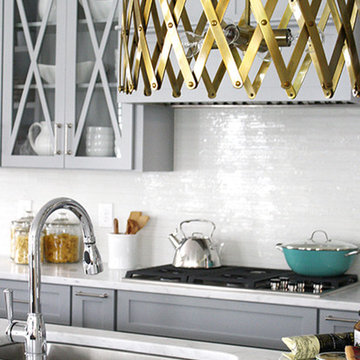 White Moura Marble Kitchen