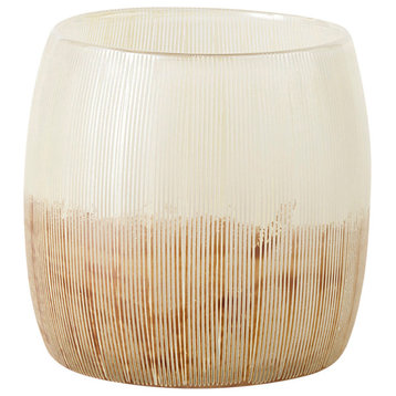 Agnetha Gold And Cream Glass Vase, 7"