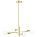 Livex Lighting - Livex Lighting Bannister, 4 Light Chandelier, Satin Brass Finish, Antique Brass - Simplicity and attention to detail are the key eleBannister 4 Light Ch Satin BrassUL: Suitable for damp locations Energy Star Qualified: n/a ADA Certified: n/a  *Number of Lights: 4-*Wattage:60w Medium Base bulb(s) *Bulb Included:No *Bulb Type:Medium Base *Finish Type:Satin Brass