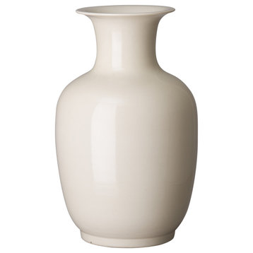 Lantern Vase , Crystal Oyster  9X 17"H