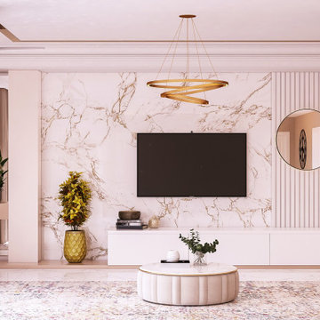 Living Room TV Unit | 4BHK | Contemporary Design | Artis Interiorz | Bangalore