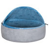 K&H Pet Products Self-Warming Kitty Bed Hooded Large Blue/Gray 20"x20"x12.5"