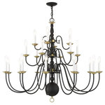 Livex Lighting - Livex Lighting 5015-04 Williamsburg - Twenty-Two Light 3-TierChandelier - Canopy Included: Yes  Canopy DiWilliamsburg Twenty- BlackUL: Suitable for damp locations Energy Star Qualified: n/a ADA Certified: n/a  *Number of Lights: Lamp: 22-*Wattage:60w Candelabra Base bulb(s) *Bulb Included:No *Bulb Type:Candelabra Base *Finish Type:Black