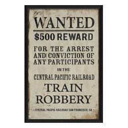 The Artwork Factory - Wanted for Train Robbery Print - Prints And Posters