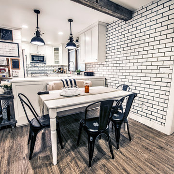 Modern White Brick Kitchen