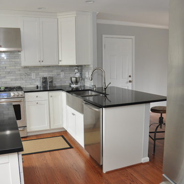 Kitchen Transformation Done in a Maple Mission Door in Painted White