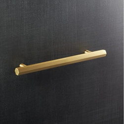 hex brass 6" handle | CB2 - Cabinet And Drawer Knobs