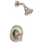 Moen - Moen Brantford Brushed Nickel Posi-Temp(R Shower Only T2152EPBN - With intricate architectural features that transcend time, Brantford faucets and accessories give any bath a polished, traditional look. Classic lever handles, a tapered spout and globe finial give this collection universal appeal.