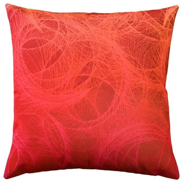 Pillow Decor - Feather Swirl Red Throw Pillow 20x20