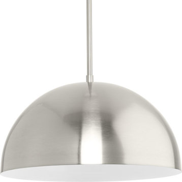 Perimeter Collection One-Light Brushed Nickel Modern Pendant With metal Shade