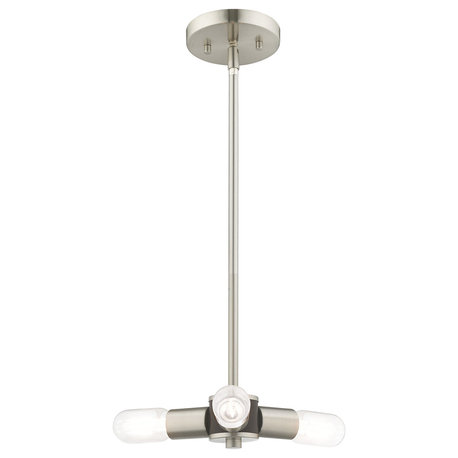 Copenhagen 3 Light Mini Chandelier, Brushed Nickel